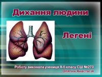 Презентація «Дихання людини. Легені»