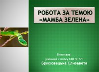 Презентація «Мамба зелена»